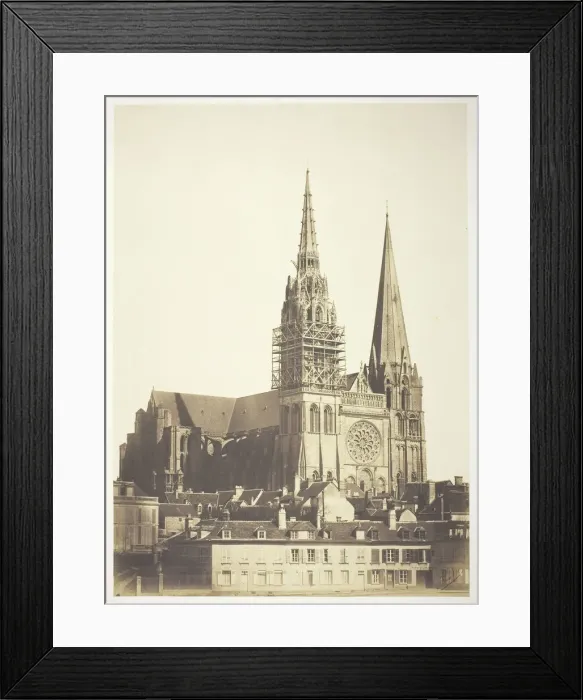 Framed Print : Chartres Cathedral, West Facade, 1854, printed 1854. Creators: Bisson Freres Framed Print : Chartres Cathedral, West Facade, 1854, printed 1854. Creators: Bisson Freres