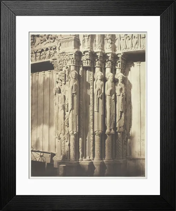 Framed Print : Chartres Cathedral, West Facade; Royal Portal, Central Bay, 1857, printed 1857