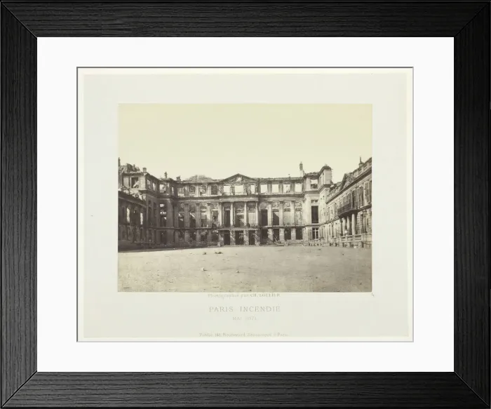 Framed Print : Paris Fire (Facade of the Palais de Saint-Cloud), May, 1871. Creator: Charles Soulier Framed Print : Paris Fire (Facade of the Palais de Saint-Cloud), May, 1871. Creator: Charles Soulier