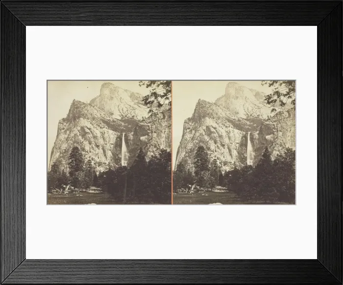 Framed Print : The Bridal Veil, 900 ft. Yosemite, 1861 / 76. Creator: Carleton Emmons Watkins Framed Print : The Bridal Veil, 900 ft. Yosemite, 1861 / 76. Creator: Carleton Emmons Watkins