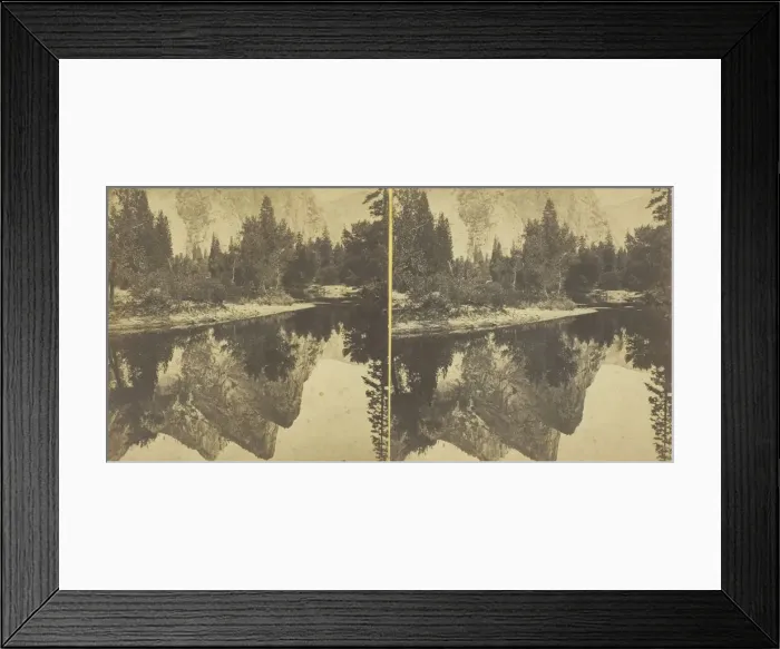 Framed Print : The Three Brothers, Inverted, 1861  /  80. Creator: Carleton Emmons Watkins