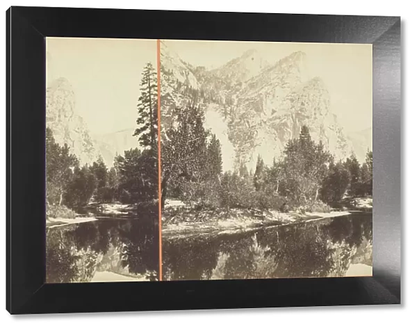 Three Brothers, 4480 ft. Yosemite, 1861  /  76. Creator: Carleton Emmons Watkins