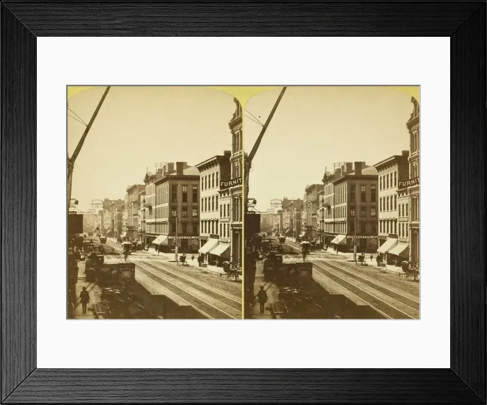 Framed Print : Down East Water St. from the Kirby House, 1880  /  89. Creator: Henry Hamilton Bennett