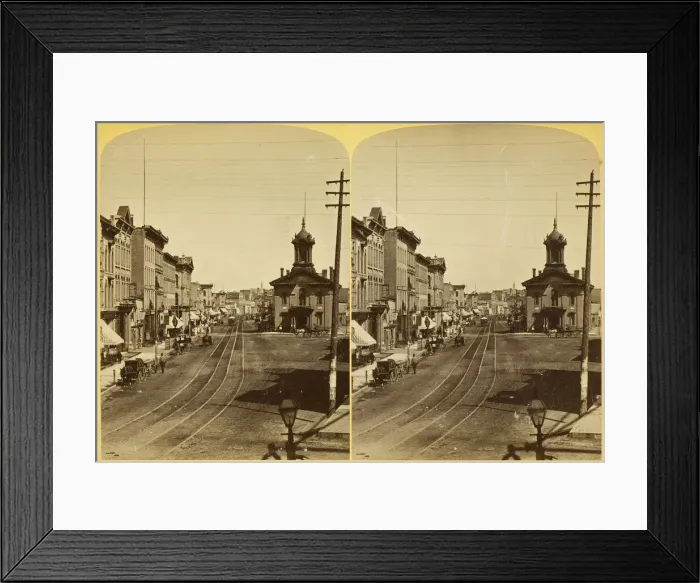 Framed Print : Up East Water St. from the Kirby House, 1880 / 89. Creator: Henry Hamilton Bennett Framed Print : Up East Water St. from the Kirby House, 1880 / 89. Creator: Henry Hamilton Bennett