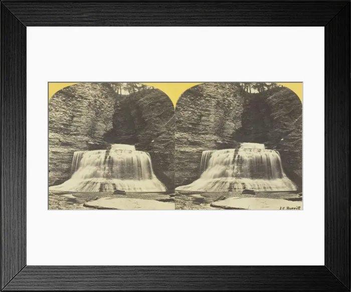 Framed Print : Buttermilk Creek, Ithaca, N. Y. 3d, or Pulpit Fall, 30 feet high, 1860 / 65. Creator: J. C Framed Print : Buttermilk Creek, Ithaca, N. Y. 3d, or Pulpit Fall, 30 feet high, 1860 / 65. Creator: J. C