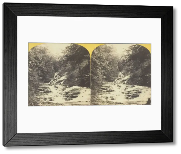 Framed Print : Cascadilla Creek, Ithaca, N. Y. 5th Fall, opposite Water Cure, 1860 / 65. Creator: J. C Framed Print : Cascadilla Creek, Ithaca, N. Y. 5th Fall, opposite Water Cure, 1860 / 65. Creator: J. C
