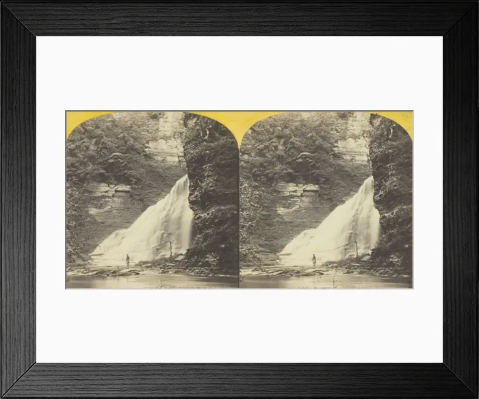 Framed Print : Enfield Creek, near Ithaca, N. Y. Lower part of Main Fall, 1860 / 65. Creator: J. C. Burritt Framed Print : Enfield Creek, near Ithaca, N. Y. Lower part of Main Fall, 1860 / 65. Creator: J. C. Burritt