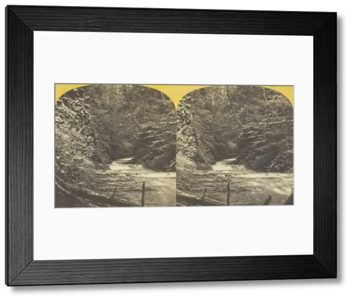 Framed Print : Lick Brook, near Ithaca, N. Y. View in Ravine above 2d Fall, 1860 / 65. Creator: J. C Framed Print : Lick Brook, near Ithaca, N. Y. View in Ravine above 2d Fall, 1860 / 65. Creator: J. C