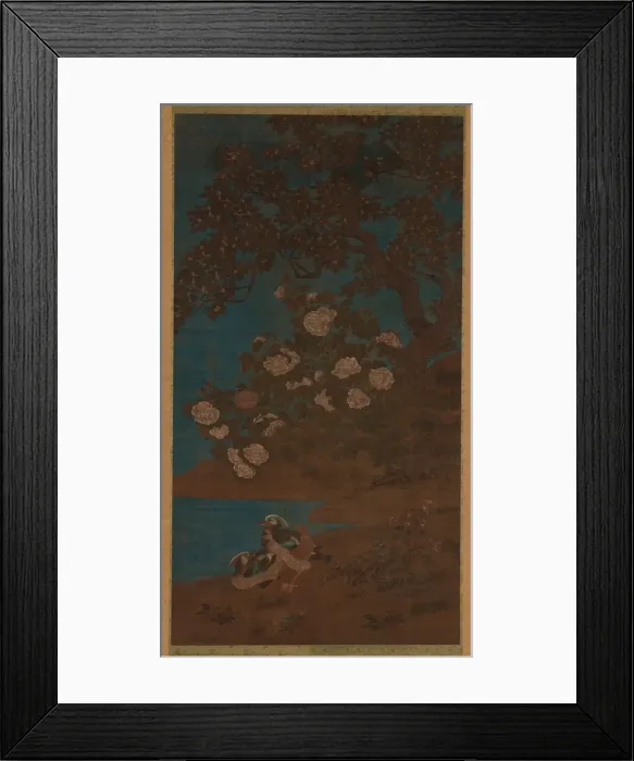 Framed Print : Mandarin ducks and flowers, Ming or Qing dynasty, 17th century. Creator: Unknown Framed Print : Mandarin ducks and flowers, Ming or Qing dynasty, 17th century. Creator: Unknown
