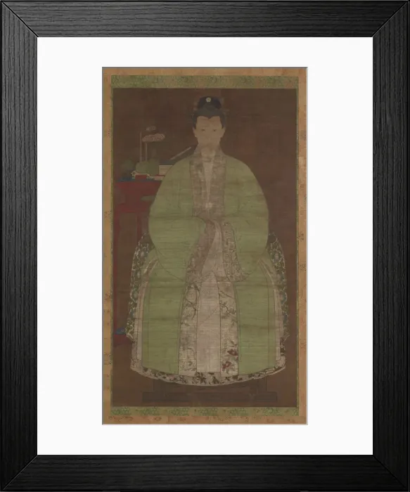 Framed Print : Portrait of a woman in green, Possibly Ming dynasty, (17th century?). Creator: Unknown Framed Print : Portrait of a woman in green, Possibly Ming dynasty, (17th century?). Creator: Unknown