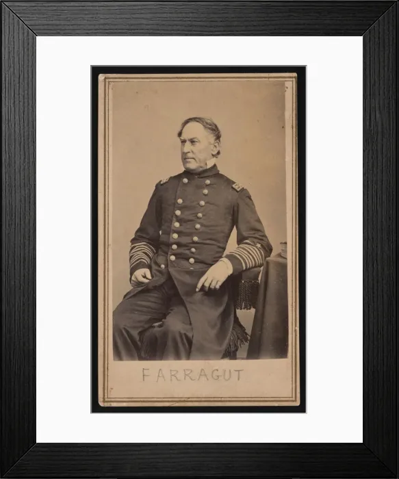 Framed Print : Portrait of David Glasgow Farragut (1801-1870), Before 1870 Framed Print : Portrait of David Glasgow Farragut (1801-1870), Before 1870