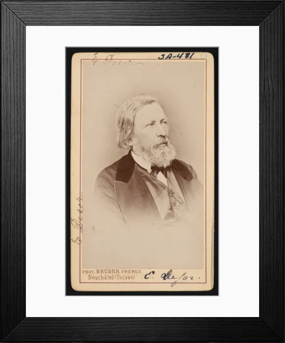 Framed Print : Portrait of Pierre Jean Edouard Desor (1811-1882), Before 1882. Creator: Bruder Freres Framed Print : Portrait of Pierre Jean Edouard Desor (1811-1882), Before 1882. Creator: Bruder Freres