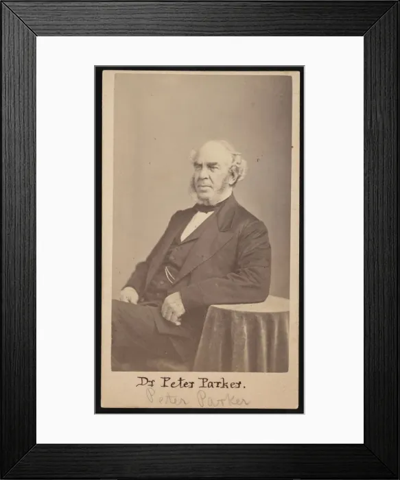 Framed Print : Portrait of Peter Parker (1804-1888), 1869. Creator: Augustus Marshall Framed Print : Portrait of Peter Parker (1804-1888), 1869. Creator: Augustus Marshall
