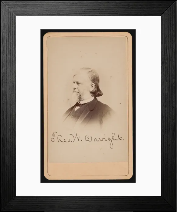 Framed Print : Portrait of Theodore William Dwight (1822-1892), Before 1892. Creator: Purdy & Frear Framed Print : Portrait of Theodore William Dwight (1822-1892), Before 1892. Creator: Purdy & Frear