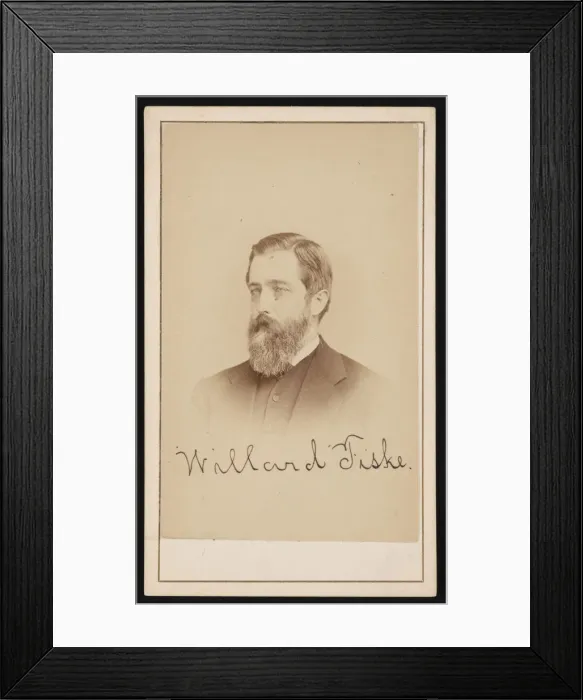 Framed Print : Portrait of Willard Fiske (1831-1904), Circa 1870s. Creator: Purdy & Frear Framed Print : Portrait of Willard Fiske (1831-1904), Circa 1870s. Creator: Purdy & Frear