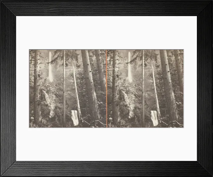 Framed Print : Multnomah Falls, Columbia River, 1867. Creator: Carleton Emmons Watkins Framed Print : Multnomah Falls, Columbia River, 1867. Creator: Carleton Emmons Watkins