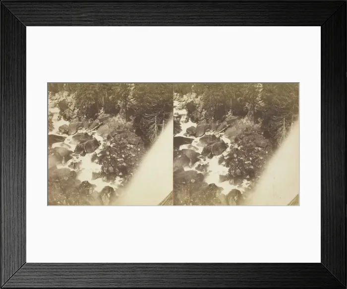 Framed Print : The Foot of the Vernal Fall, Yosemite, 1861 / 76. Creator: Carleton Emmons Watkins Framed Print : The Foot of the Vernal Fall, Yosemite, 1861 / 76. Creator: Carleton Emmons Watkins