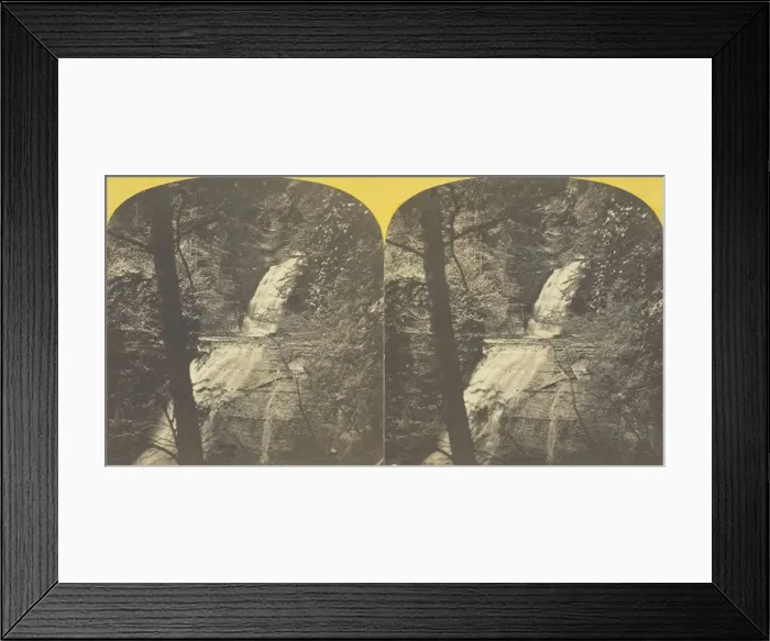 Framed Print : Lick Brook, near Ithaca, N. Y. 1st and 2d Falls, 1860 / 65. Creator: J. C. Burritt Framed Print : Lick Brook, near Ithaca, N. Y. 1st and 2d Falls, 1860 / 65. Creator: J. C. Burritt