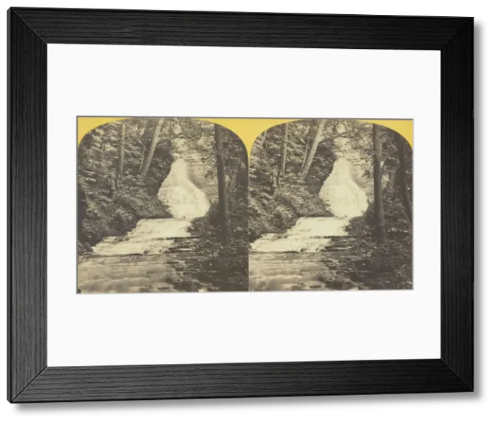 Framed Print : Lick Brook, near Ithaca, N. Y. Falls upper end of the Ravine, 1860 / 65. Creator: J. C Framed Print : Lick Brook, near Ithaca, N. Y. Falls upper end of the Ravine, 1860 / 65. Creator: J. C