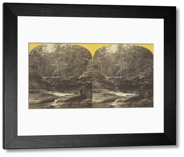 Framed Print : Six Mile Creek, Ithaca, N. Y. View in Ravine above Green Tree Fall, 1860 / 65. Creator: J. C Framed Print : Six Mile Creek, Ithaca, N. Y. View in Ravine above Green Tree Fall, 1860 / 65. Creator: J. C