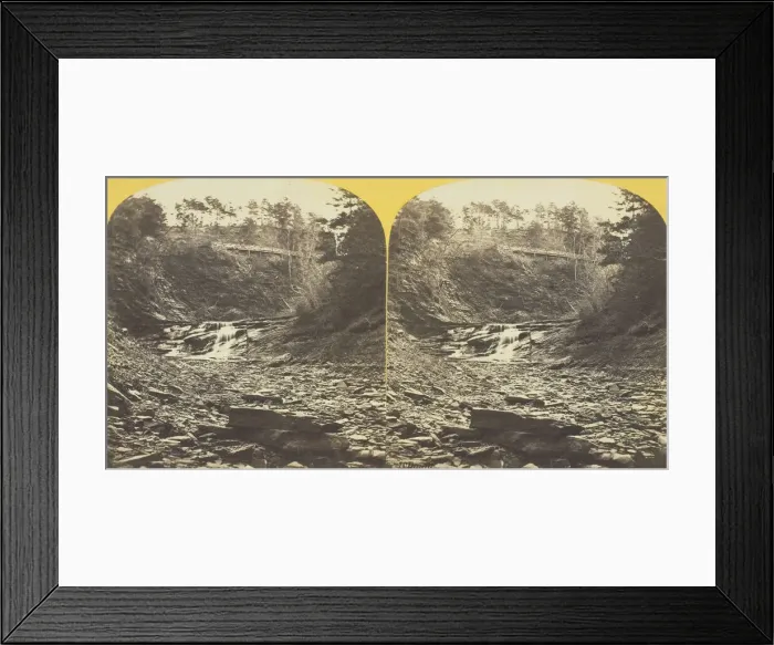 Framed Print : Cascadilla Creek, Ithaca, N. Y. 1st Fall, 1860 / 65. Creator: J. C. Burritt Framed Print : Cascadilla Creek, Ithaca, N. Y. 1st Fall, 1860 / 65. Creator: J. C. Burritt