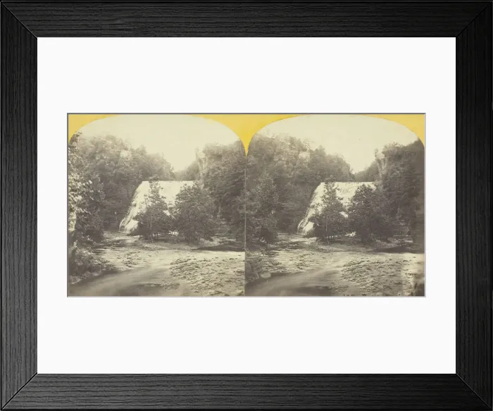 Framed Print : Fall Creek, Ithaca, N. Y. 1st, or Ithaca Fall, from bridge, 150 feet high, 1860 / 65 Framed Print : Fall Creek, Ithaca, N. Y. 1st, or Ithaca Fall, from bridge, 150 feet high, 1860 / 65