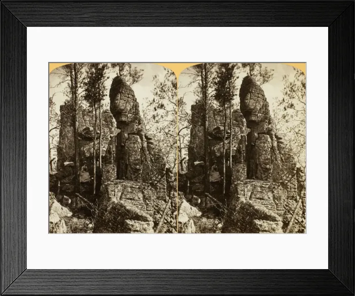 Framed Print : Among the Crags on Bluff beyond Head of the Dells, 1870 / 1908 Framed Print : Among the Crags on Bluff beyond Head of the Dells, 1870 / 1908