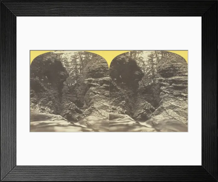 Framed Print : Buttermilk Creek Ithaca Cascades and 4t Fall looking down, 1860 / 65. Creator: J. C Framed Print : Buttermilk Creek Ithaca Cascades and 4t Fall looking down, 1860 / 65. Creator: J. C