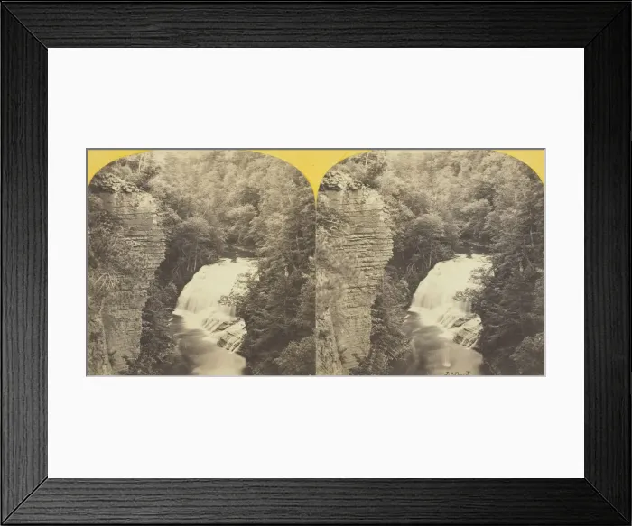 Framed Print : Fall Creek, Ithaca, N. Y. 2d, or Forest Fall, 60 feet high, from north bank, 1860 / 65 Framed Print : Fall Creek, Ithaca, N. Y. 2d, or Forest Fall, 60 feet high, from north bank, 1860 / 65
