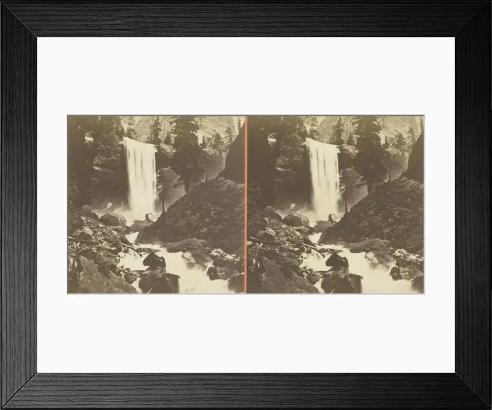 Framed Print : The Vernal Fall, 300 ft. Yosemite, 1861 / 76. Creator: Carleton Emmons Watkins Framed Print : The Vernal Fall, 300 ft. Yosemite, 1861 / 76. Creator: Carleton Emmons Watkins
