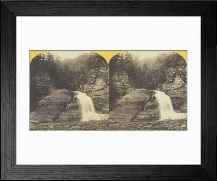 Framed Print : Enfield Creek, near Ithaca, N. Y. 1st, or Lowest Fall, 60 feet high, 1860 / 65. Creator: J Framed Print : Enfield Creek, near Ithaca, N. Y. 1st, or Lowest Fall, 60 feet high, 1860 / 65. Creator: J