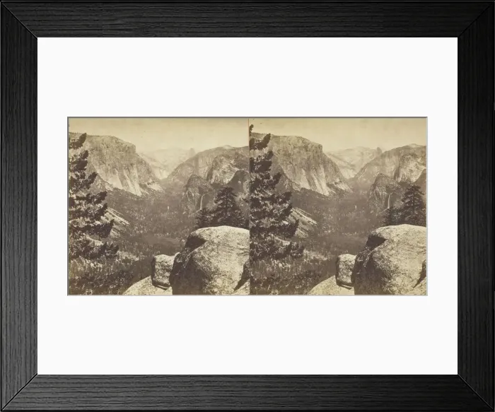 Framed Print : The Yosemite Valley, form the Mariposa Trail, 1861 / 76. Creator: Carleton Emmons Watkins Framed Print : The Yosemite Valley, form the Mariposa Trail, 1861 / 76. Creator: Carleton Emmons Watkins
