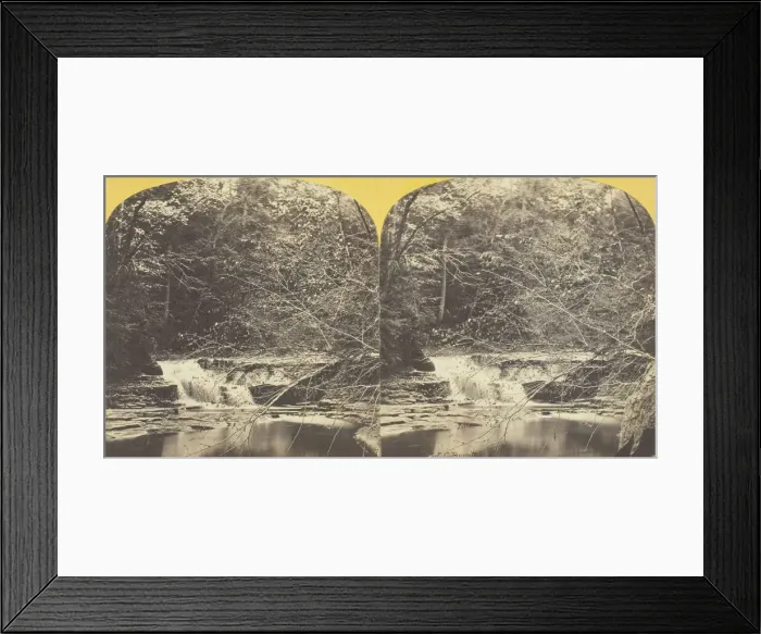 Framed Print : Enfield Creek, near Ithaca, N. Y. Cascade above 2d Fall, Lower Ravine, 1860 / 65. Creator: J Framed Print : Enfield Creek, near Ithaca, N. Y. Cascade above 2d Fall, Lower Ravine, 1860 / 65. Creator: J