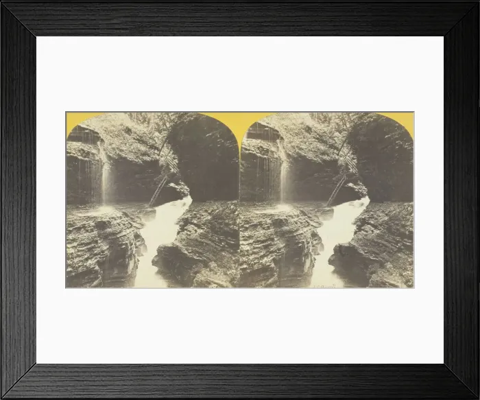 Framed Print : Freer Glen at Watkins Rainbow Falls and Triple Cascade 3rd Glen, 1860 / 65. Creator: J. C Framed Print : Freer Glen at Watkins Rainbow Falls and Triple Cascade 3rd Glen, 1860 / 65. Creator: J. C