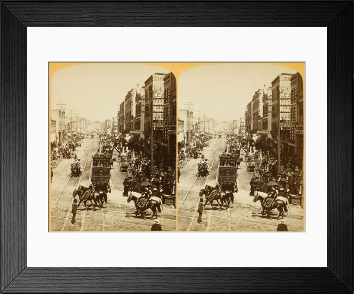 Framed Print : Circus in Town, cor West Water and Grand Avenue, 1880 / 89. Creator: Henry Hamilton Bennett Framed Print : Circus in Town, cor West Water and Grand Avenue, 1880 / 89. Creator: Henry Hamilton Bennett