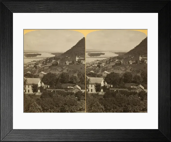 Framed Print : Down the river from the Bluff at Reeds Landing, 1889. Creator: Henry Hamilton Bennett Framed Print : Down the river from the Bluff at Reeds Landing, 1889. Creator: Henry Hamilton Bennett
