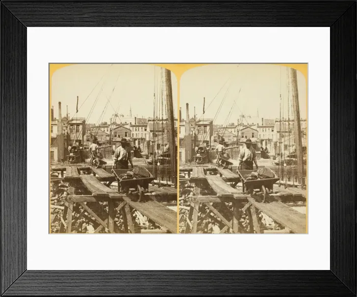 Framed Print : Unloading Coal, 1880 / 89. Creator: Henry Hamilton Bennett Framed Print : Unloading Coal, 1880 / 89. Creator: Henry Hamilton Bennett