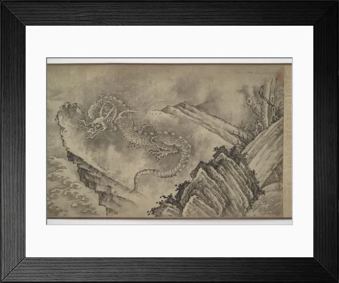 Framed Print : Eleven Dragons, Ming dynasty, 15th century?. Creator: Unknown Framed Print : Eleven Dragons, Ming dynasty, 15th century?. Creator: Unknown