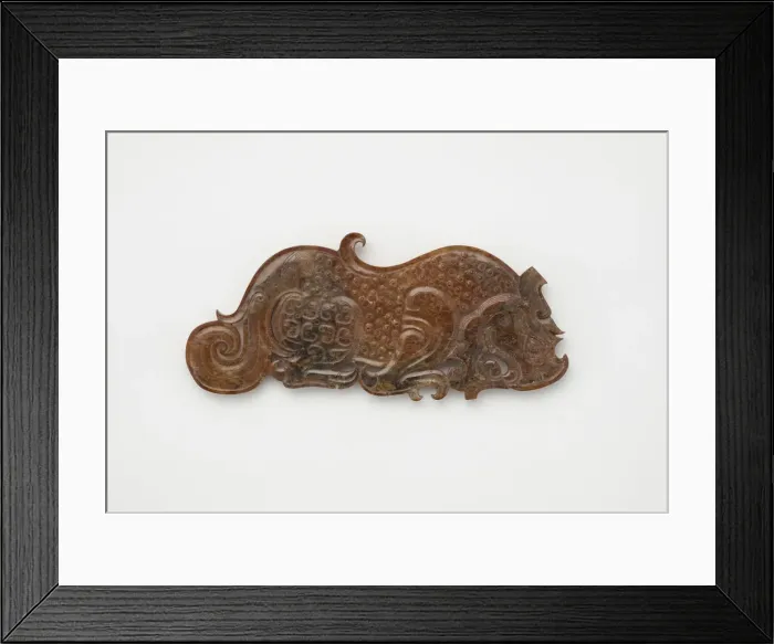 Framed Print : Pendant in the form of a crouching tiger, Eastern Zhou dynasty, 475-221 BCE