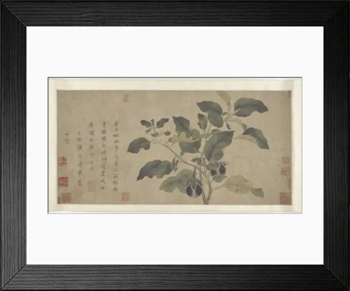 Framed Print : Eggplant, Yuan or Ming dynasty, 14th century. Creator: Unknown Framed Print : Eggplant, Yuan or Ming dynasty, 14th century. Creator: Unknown