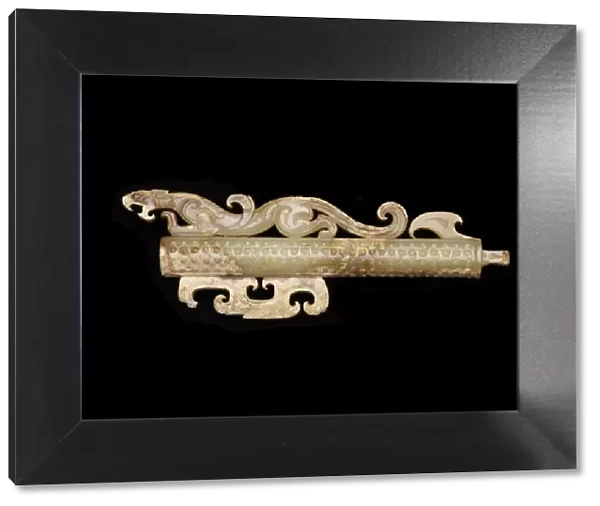 Tubular handle with feline, Eastern Zhou dynasty, 475-221 BCE. Creator: Unknown