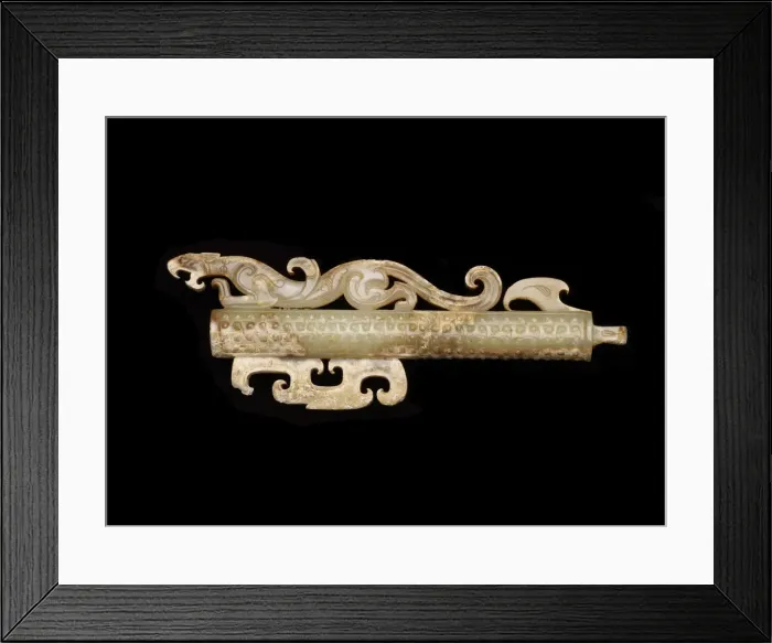 Framed Print : Tubular handle with feline, Eastern Zhou dynasty, 475-221 BCE. Creator: Unknown Framed Print : Tubular handle with feline, Eastern Zhou dynasty, 475-221 BCE. Creator: Unknown