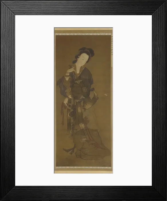 Framed Print : A Woman and a butterfly, Ming dynasty, 16th-17th century. Creator: Unknown Framed Print : A Woman and a butterfly, Ming dynasty, 16th-17th century. Creator: Unknown