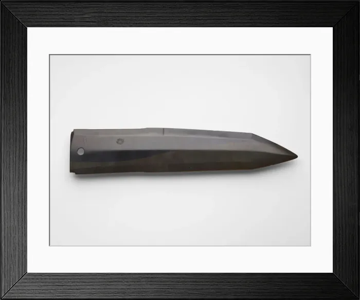 Framed Print : Dagger-axe (ge ?), fragment reworked, Erlitou culture or early Shang dynasty Framed Print : Dagger-axe (ge ?), fragment reworked, Erlitou culture or early Shang dynasty