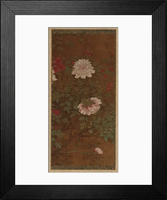 Framed Print : Peonies and butterfly, Ming dynasty, 1368-1644. Creator: Unknown