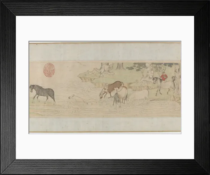 Framed Print : Horses and Grooms Crossing a River, Yuan or early MIng dynasty, 14th century Framed Print : Horses and Grooms Crossing a River, Yuan or early MIng dynasty, 14th century