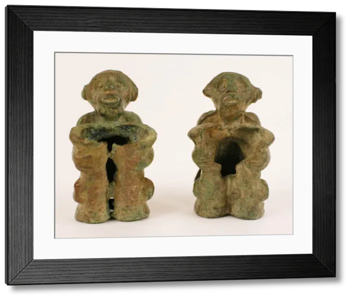 Framed Print : Pair of slide fittings in the form of monkeys, Late Shang dynasty or early Western Zhou Framed Print : Pair of slide fittings in the form of monkeys, Late Shang dynasty or early Western Zhou