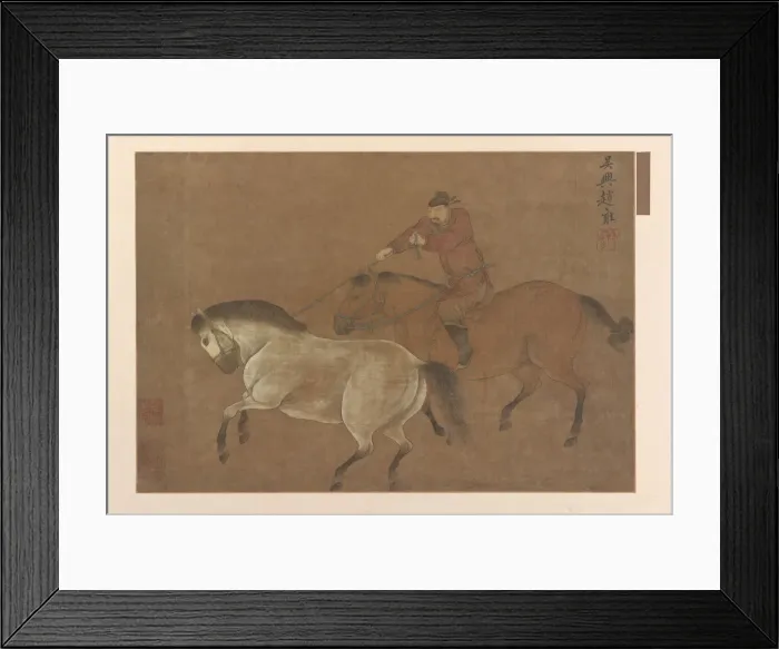 Framed Print : A Rider Lassoing a Horse, Ming dynasty, 1369-1644. Creator: Unknown Framed Print : A Rider Lassoing a Horse, Ming dynasty, 1369-1644. Creator: Unknown