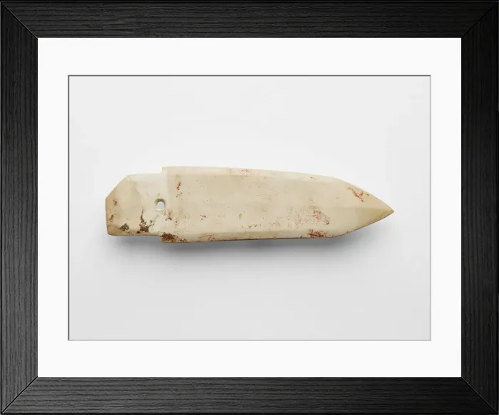 Framed Print : Dagger-axe (ge ?), fragment, Late Shang dynasty, ca. 1300-ca. 1050 BCE. Creator: Unknown Framed Print : Dagger-axe (ge ?), fragment, Late Shang dynasty, ca. 1300-ca. 1050 BCE. Creator: Unknown