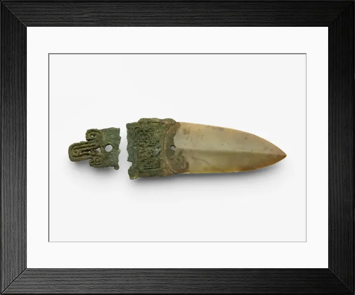 Framed Print : Dagger-axe (ge ?), Late Shang dynasty, ca. 1300-ca. 1050 BCE. Creator: Unknown Framed Print : Dagger-axe (ge ?), Late Shang dynasty, ca. 1300-ca. 1050 BCE. Creator: Unknown